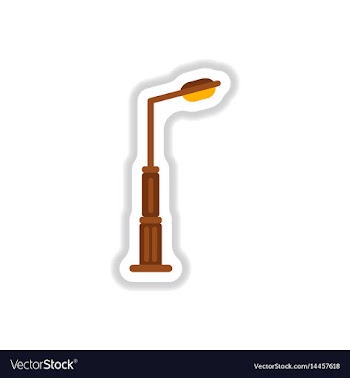 Lamp street electricity industry in paper sticker vector image