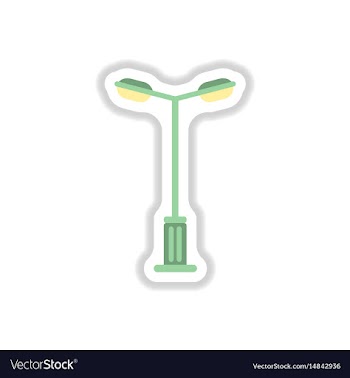 Lamp street electricity industry in paper sticker vector image