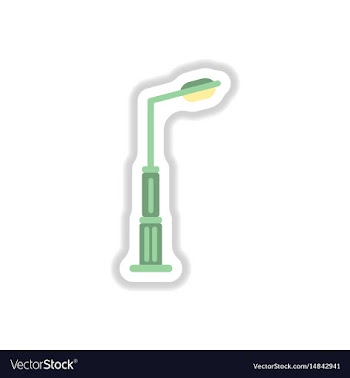 Lamp street electricity industry in paper sticker vector image