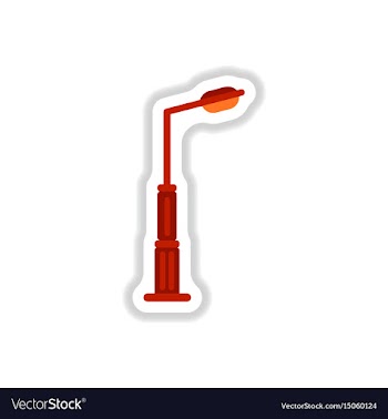 Lamp street electricity industry in paper sticker vector image