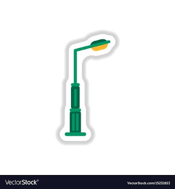 Lamp street electricity industry in paper sticker vector image
