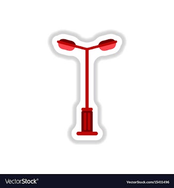Lamp street electricity industry in paper sticker vector image