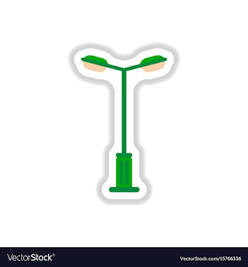 Lamp street electricity industry in paper sticker vector image