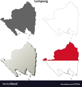 Lampung blank outline map set vector image