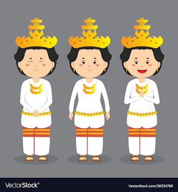 lampung indonesia character with various