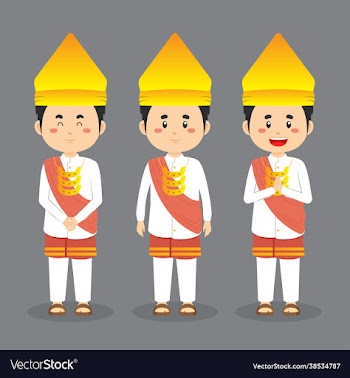 lampung indonesia character with various