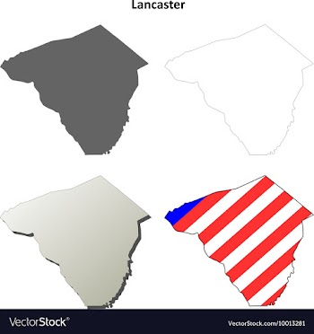 Lancaster Map Icon Set vector image