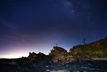 Land Formation Under Blue Sky