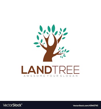 land tree simpel nature flat logo template
