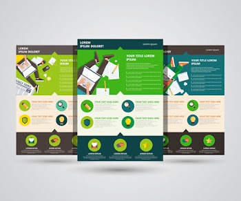 Landing page vector template - flat design. Blogging, writing and journalism. Flat vector illustration