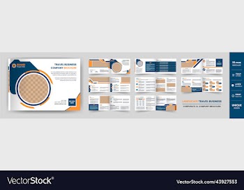 landscape 16 page tour travel business brochure