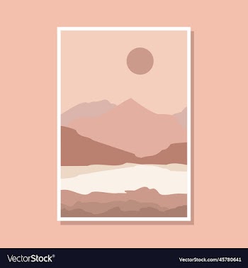 landscape art boho template