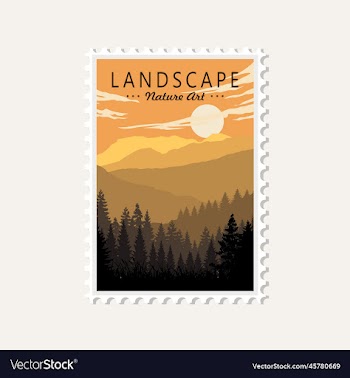 landscape art boho template