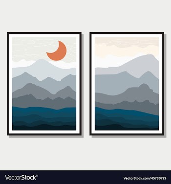 landscape art boho template