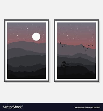 landscape art boho template