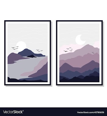 landscape art boho template