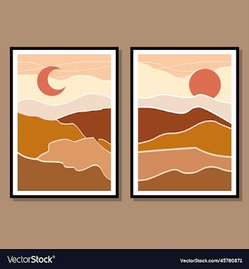 landscape art boho template