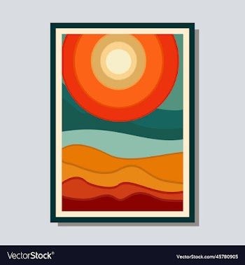 landscape art boho template