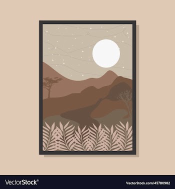 landscape art boho template