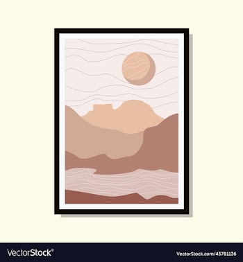 landscape art boho template