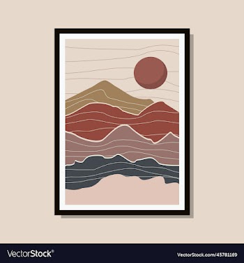 landscape art boho template