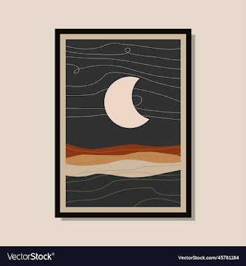 landscape art boho template
