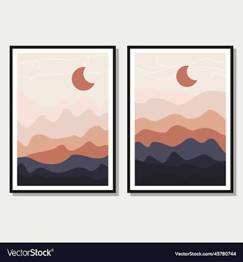 landscape art boho template background