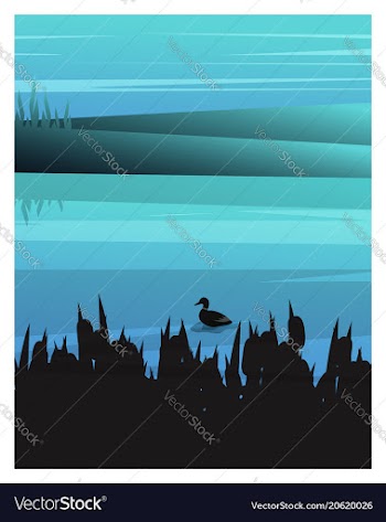 Landscape background with dark silhouettes vector image