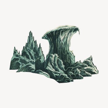 Landscape collage element, vintage illustration | Free PSD Illustration - rawpixel