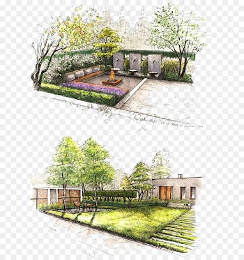 Landscape design Landscaping Garden - Hand colored renderings Park 
