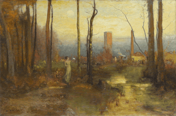 Landscape. girl on left bank | Free Photo - rawpixel