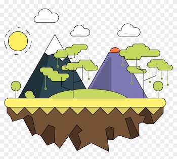 Landscape Nature Cartoon Illustration - Vector Graphics