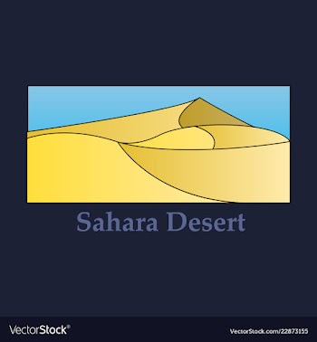 Landscape of sand hot desert with wind and sky vector image