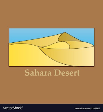Landscape of sand hot desert with wind and sky vector image