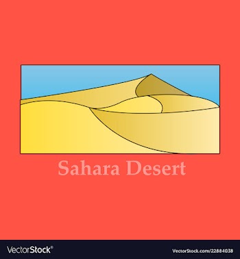 Landscape of sand hot desert with wind and sky vector image