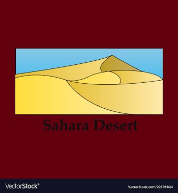 Landscape of sand hot desert with wind and sky vector image
