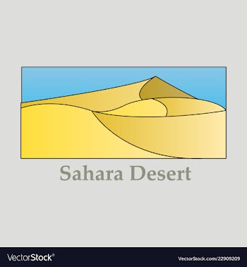 Landscape of sand hot desert with wind and sky vector image