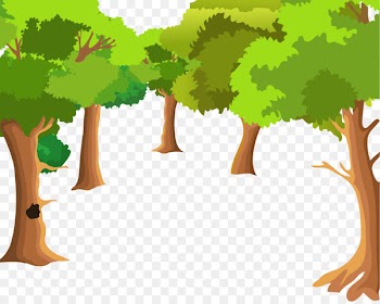 Landscape painting Cartoon Drawing - Cartoon forest tree background vector 