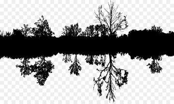 Landscape painting Silhouette - tree silhouette 