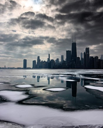 Landscape Photo of City Skyline at Winter