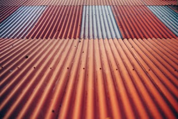 landscape photo of red and gray roof