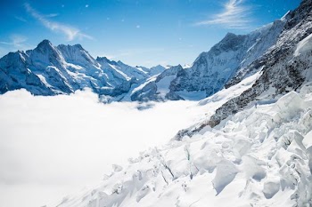 landscape photo of white mountains