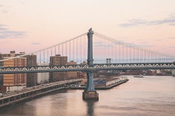 landscape photography of black bridge