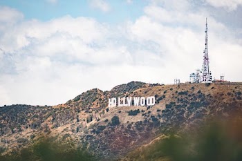 landscape photography of Hollywood signage