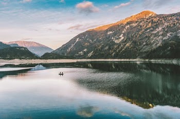 landscape photography of mountain near body of water