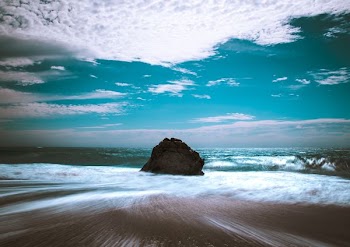 landscape photography of rock formation