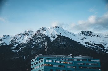landscape photography of snow-top mountain