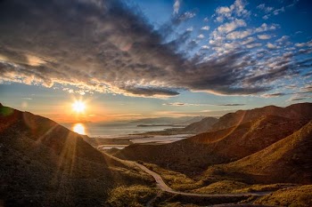 landscape photography of sunset