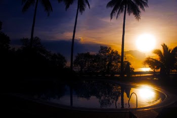 Landscape Photography of Swimming Pool during Golden Hour