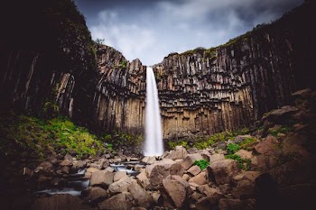 landscape photography of waterfalls